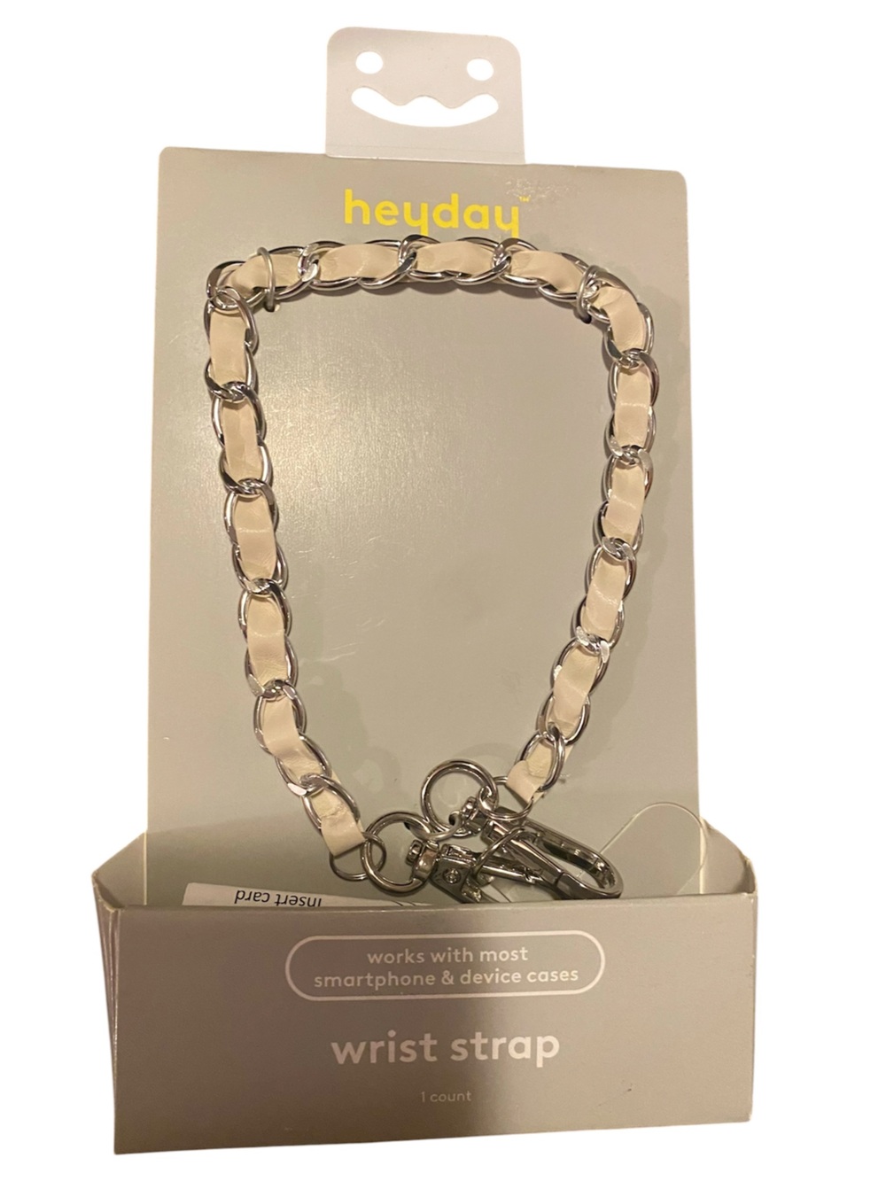 heyday~Cream Leather-Interlaced Silver Chain Wrist Strap
New